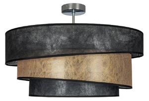 Lampa Sufitowa Lindby, Ayvira, ściemnialny, czarny, salon, tkanina | tekstylia, nowoczesny