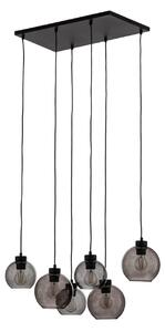 Lampa Wisząca TK Lighting, Cubus, ściemnialny, szary, salon, szkło, nowoczesny