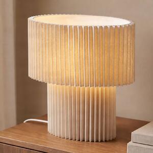 Lampa stołowa Tazia Lindby, kremowy / amber, salon / jadalnia, tkanina / materiał / jedwab