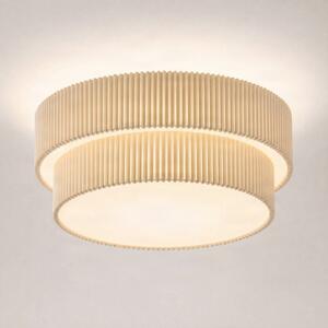 Lampa sufitowa Tazia Lindby, możliwość ściemniania, kremowy / amber, salon / jadalnia, tkanina / materiał / jedwab