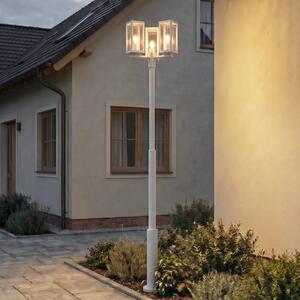 Lampa zewnętrzna Lucande Siveta, wysokość 240 cm, 3-punktowa, jasnoszara Siveta Lucande, możliwość ściemniania, aluminiowy / szary / cynkowy, aluminium