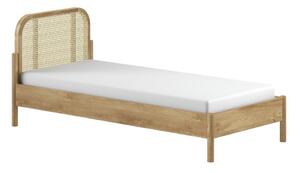 Łóżko jednoosobowe z litego drewna dębowego ze stelażem 90x200 cm w naturalnym kolorze Olive Rotan – Vipack