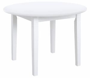 Okrągły, sosnowy stół 90 cm, w kolorze białym