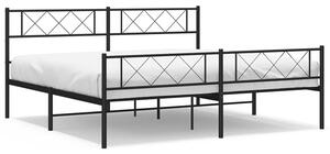 Czarne metalowe łóżko małżeńskie 200x200cm - Espux
