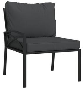 Krzesła ogrodowe z szarymi poduszkami, 2 szt, 62x75x79 cm, stal