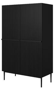 Kredens Nicole 100 cm - czarny mat / czarne nóżki