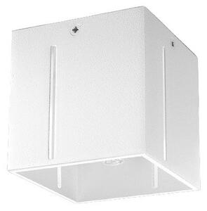 Biała lampa sufitowa z metalowym kloszem 10x10 cm Pax – Sollux