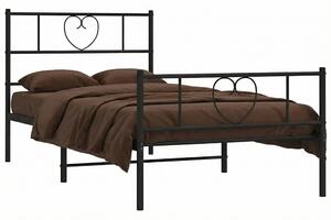 Czarne pojedyncze łóżko metalowe 80x200 cm T7-K18