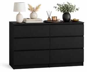 Czarna komoda z szufladami 120 cm C9-R74