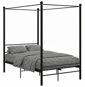 Czarne łóżko z baldachimem z metalu 120x200 cm T3-S22
