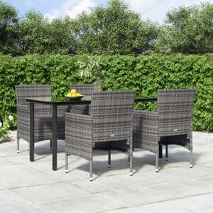 Zestaw Mebli Ogrodowych Komplet Jadalniany Z Poduszkami 5-Częściowy Metal Na Taras Balkon Ogród