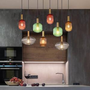 Globo Lampa wisząca szklana Normy, możliwość ściemniania, multikolor, salon / jadalnia, szkło
