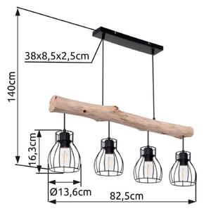 Globo Lampa wisząca Mina, możliwość ściemniania, jasne drewno, salon / jadalnia, drewno