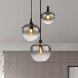 Globo Lampa wisząca szklana Maxy, możliwość ściemniania, aluminiowy / szary / cynkowy, salon / jadalnia, szkło