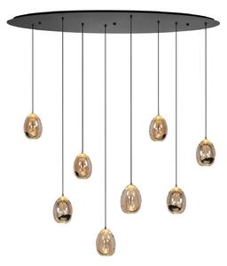 HighLight Lampa wisząca szklana Golden Egg, możliwość ściemniania, kremowy / amber, salon / jadalnia, szkło, nowoczesny