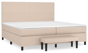 Łóżko kontynentalne z materacem, cappuccino ekoskóra 200x200 cm