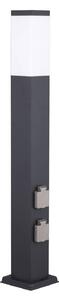 G & L Handels GmbH Słupek oświetleniowy 400166140, wysokość 80 cm, V2A, antracyt, 2 gniazdka możliwość ściemniania, czarny, stal szlachetna