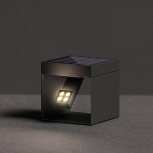 KLEWE LED solarny reflektor ogrodowy Alea antracytowy 15 x cm IP65, czarny, aluminium, nowoczesny