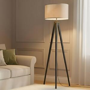 Lampa stojąca Herry Lindby, czarny, salon / jadalnia, tkanina / materiał / jedwab, skandynawski