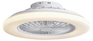 Wentylator sufitowy biały 48,5 cm z LED z możliwością ściemniania w Kelwinach z pilotem - Clemo