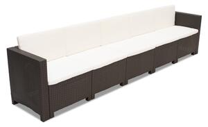Pięcioosobowa technorattanowa sofa ogrodowa Colorado brąz Bica