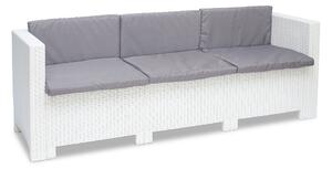 Trzyosobowa technorattanowa sofa ogrodowa Colorado biała Bica