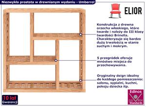 Drewniana półka z 5 przegródkami - Umberro