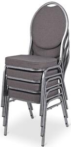 Szare krzesło bankietowe sztaplowane - Pogos 4X