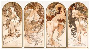 Reprodukcja The Seasons 1897, Alfons Mucha