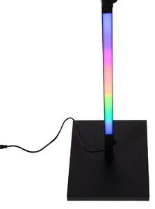 Inteligentna lampa podłogowa czarna ze składaną diodą LED RGBW - Daan Oswietlenie wewnetrzne