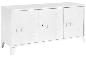 Industrialna szafka stalowa trzydrzwiowa regulowane półki biała Cardiff Beliani