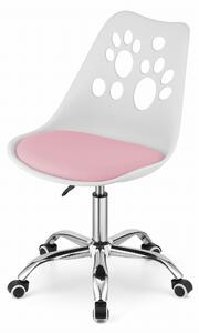 Biało-różowe krzesło biurowe PRINT