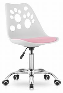 Biało-różowe krzesło biurowe PRINT