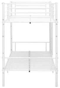 Łóżko piętrowe, białe, metalowe, 90 x 200 cm