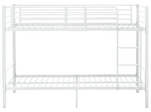Łóżko piętrowe, białe, metalowe, 90 x 200 cm