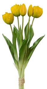 Sztuczna wiązka tulipanów 5 szt. żółty, wys. 38 cm