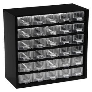 Metalowe szafki z szufladami, 30 szuflad, czarny
