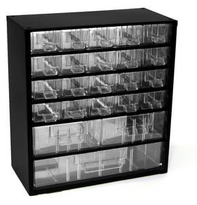 Metalowa szafka z szufladami, 18 szuflad, czarny