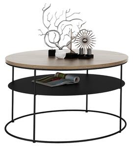 Okrągły stolik kawowy w stylu loft dąb lancelot - Karolis 4X