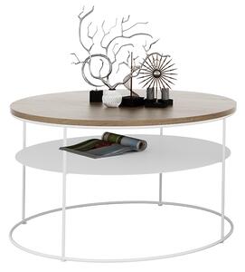 Okrągły stolik kawowy z stylu skandynawskim dąb lancelot - Karolis 5X