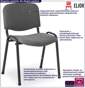 Szare metalowe krzesło konferencyjne - Hoster 3X