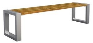 Metalowa ławka z drewnianym siedziskiem Norin 3X Silver 180cm - 8 kolorów