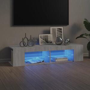 Szafka TV z oświetleniem LED, szary dąb sonoma, 135x39x30 cm