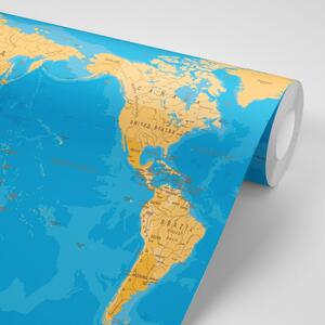 Samoprzylepna tapeta mapa świata w ciekawym designie