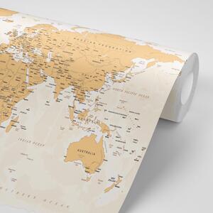Tapeta mapa świata w stylu vintage