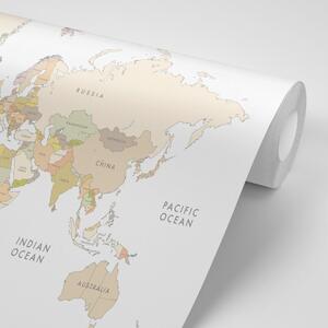 Tapeta mapa świata z elementami vintage