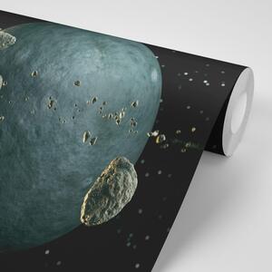 Samoprzylepna tapeta meteoryty wokół planety