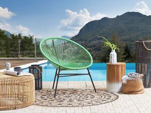 Krzesła ogrodowe na balkon i do mieszkania technorattan zielone Acapulco Beliani