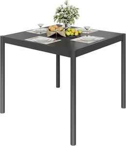 Stół ogrodowy prostokątny, odporny na warunki atmosferyczne – stół do jadalni zewnętrznej z aluminium, wymiary 35" x 36" – powłoka ochronna, odporny na korozję – powierzchnia antypoślizgowa