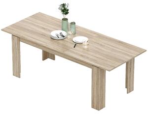 Rozkładany stół jadalny HOMCOM 180–260 x 90 cm, stół kuchenny dla 8–10 osób, dąb